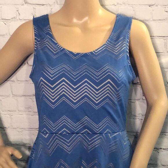 Candie’s Fit & Flare Two Layer A-line Blue Dress Medium M - Picture 2 of 10
